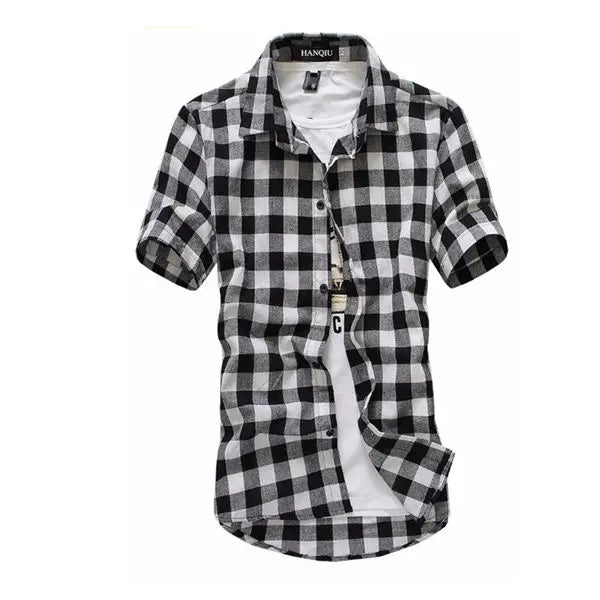 Men's Red & Black Plaid Checkered Shirt