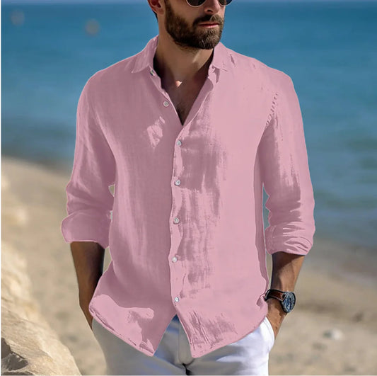 Spring/Summer Men's Long-Sleeved Casual Shirt