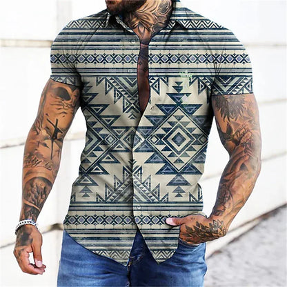 Men's Retro Plaid Hawaiian Shirt 5-Color