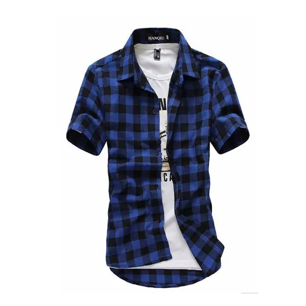 Men's Red & Black Plaid Checkered Shirt